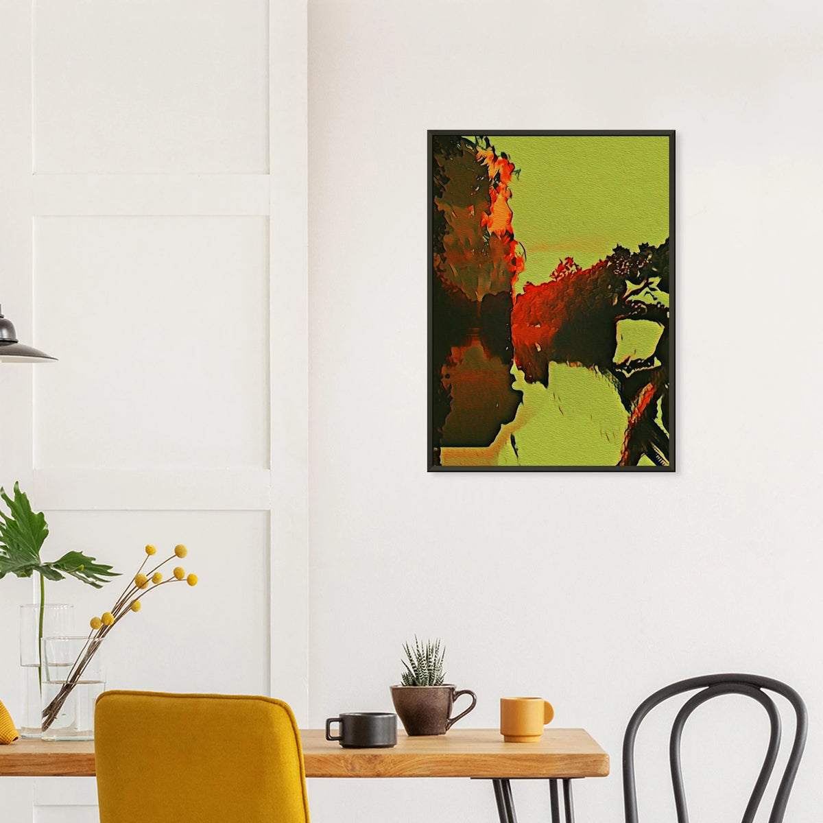 ‘Autumn Colors’ framed fine art print displayed in a dining room.
