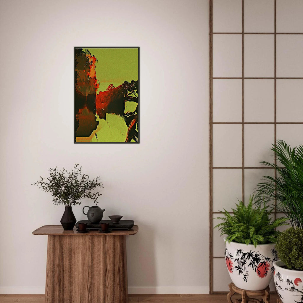 ‘Autumn Colors’ framed fine art print displayed in a hallway.