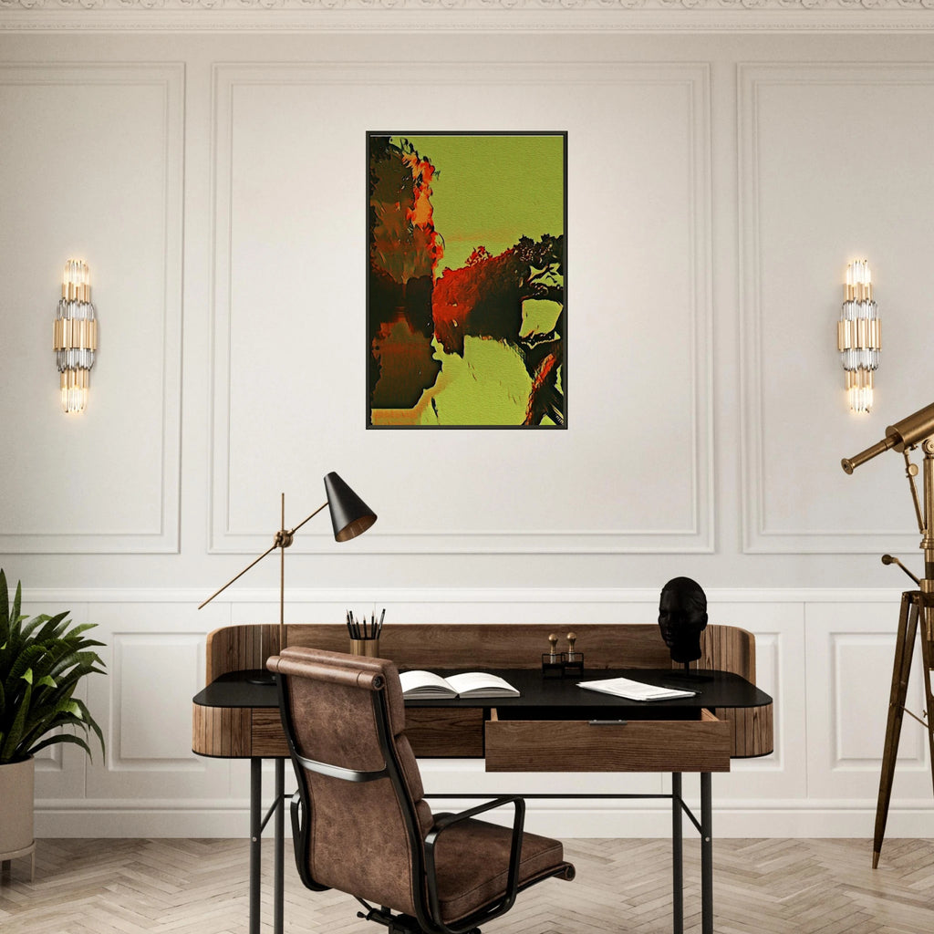 ‘Autumn Colors’ framed fine art print displayed in a study.
