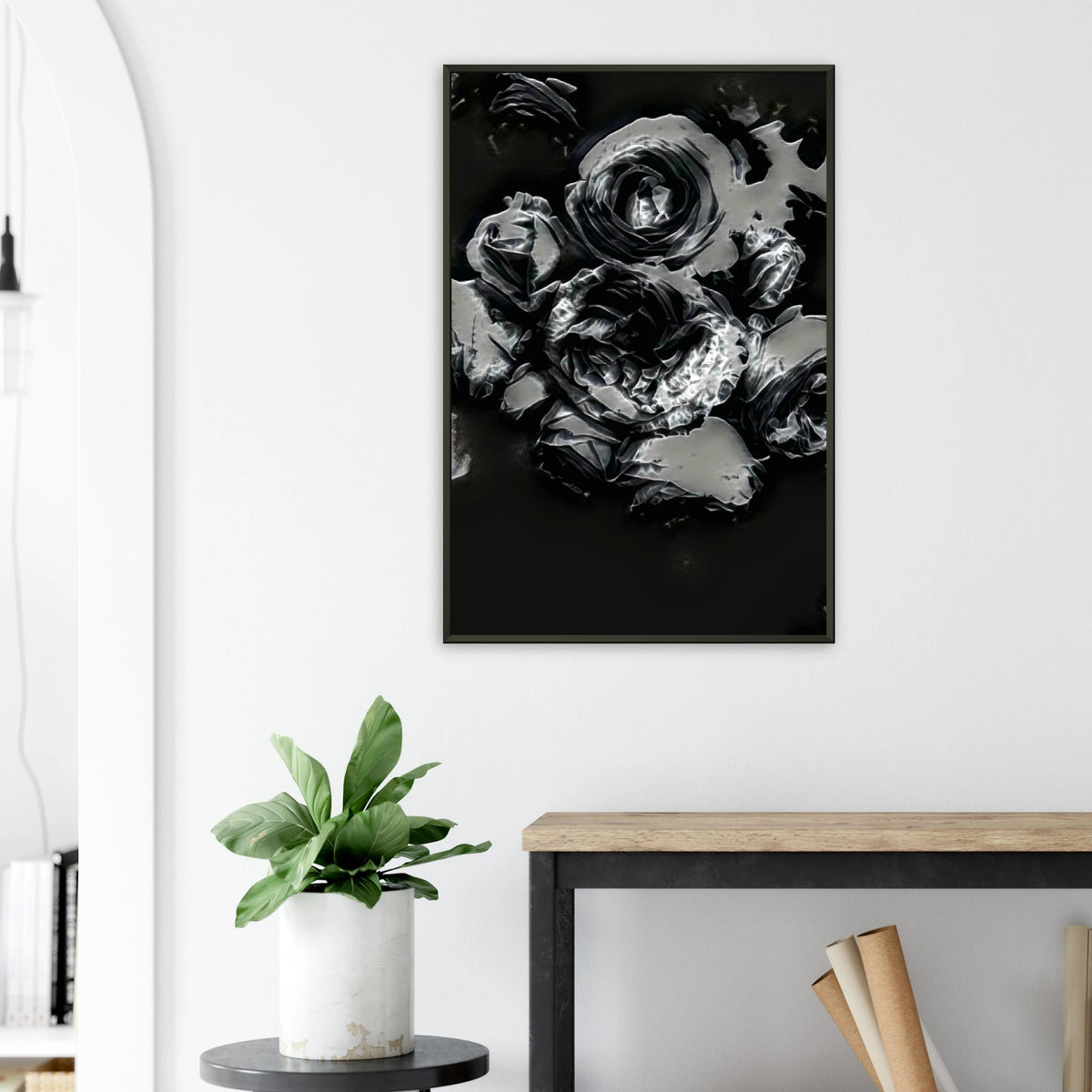 'CELEBRATIONS' framed fine art giclée print above a side table