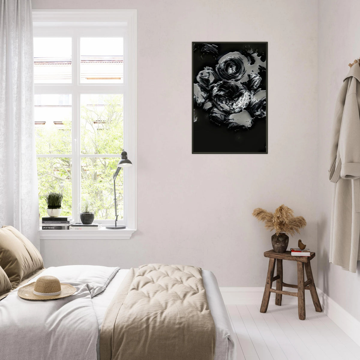  'CELEBRATIONS' framed fine art giclée print in a bedroom
