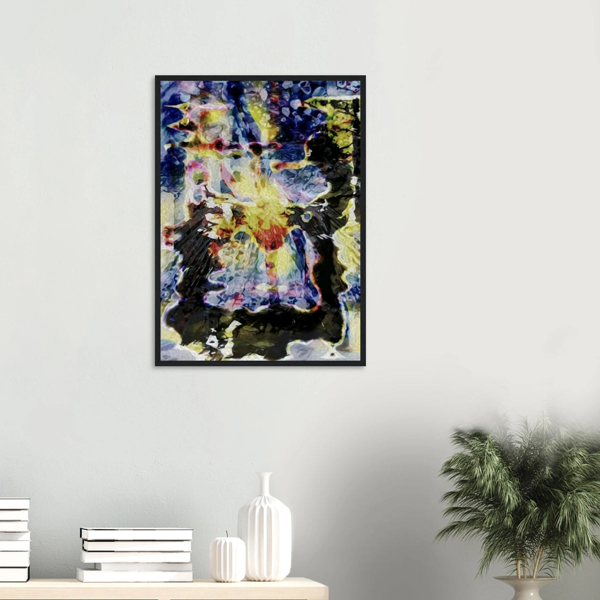 'Discovery' framed fine art print in a living room