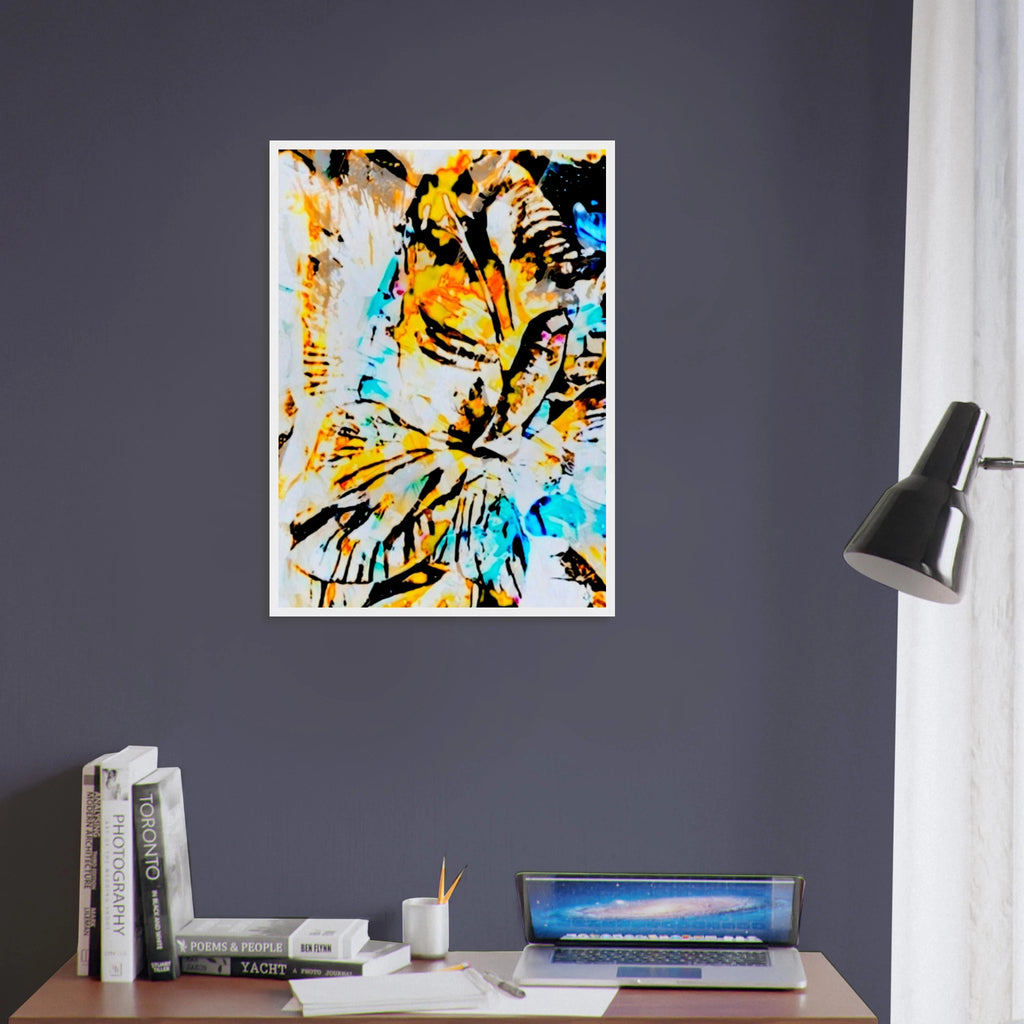 'Eyes on you' framed art print in a study, by Shop Moon