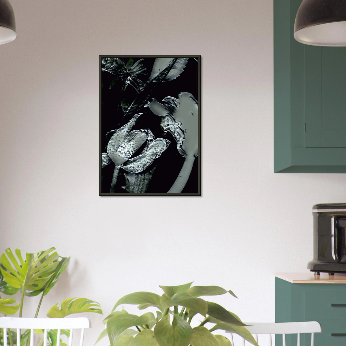 'FANTASY' framed fine art giclée print in a kitchen