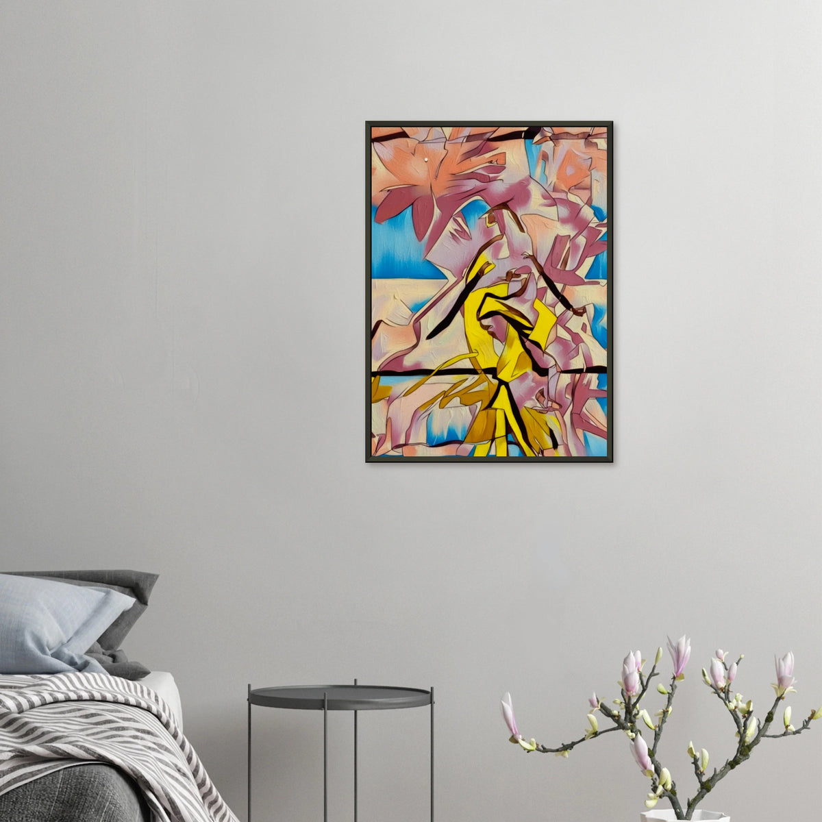 'FREEDOM' framed fine art giclée print in a bedroom