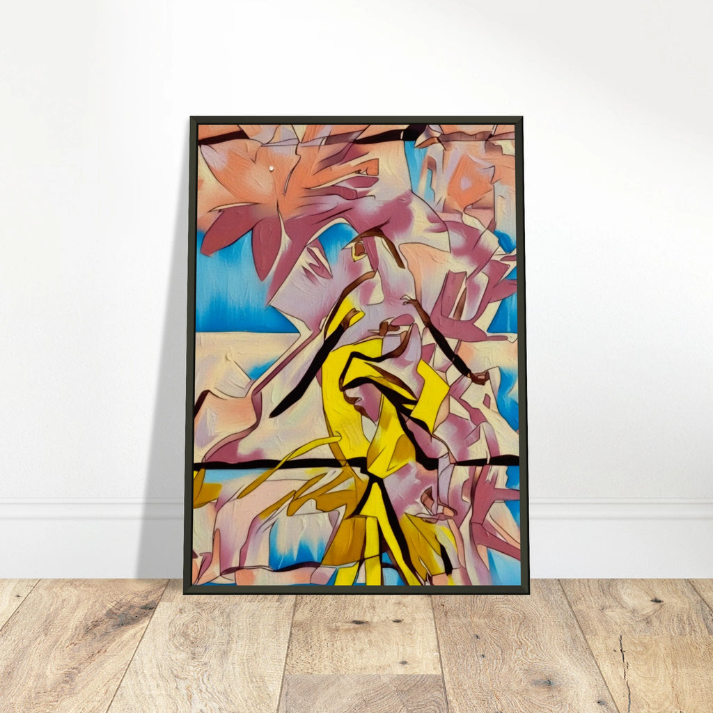 'FREEDOM' framed fine art giclée print on a wooden floor