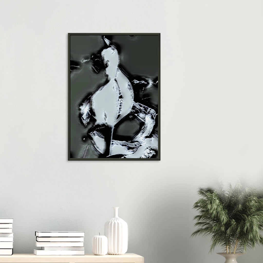 'ICEY' framed fine art giclée print on a living room wall