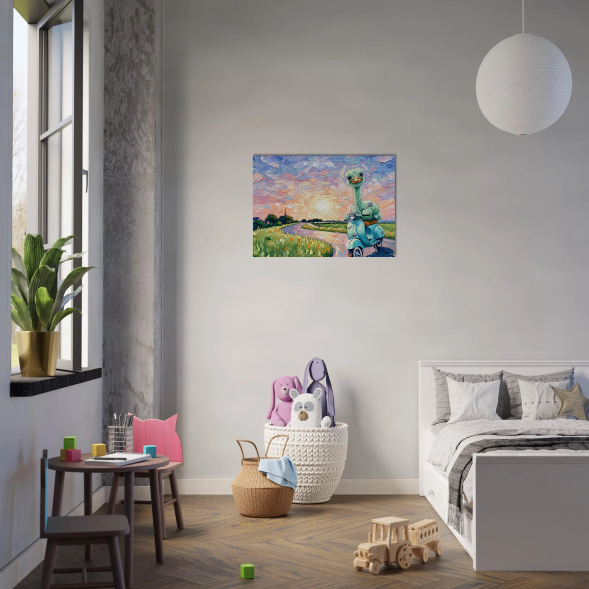 'Joy III' fine art giclée poster in a children's room