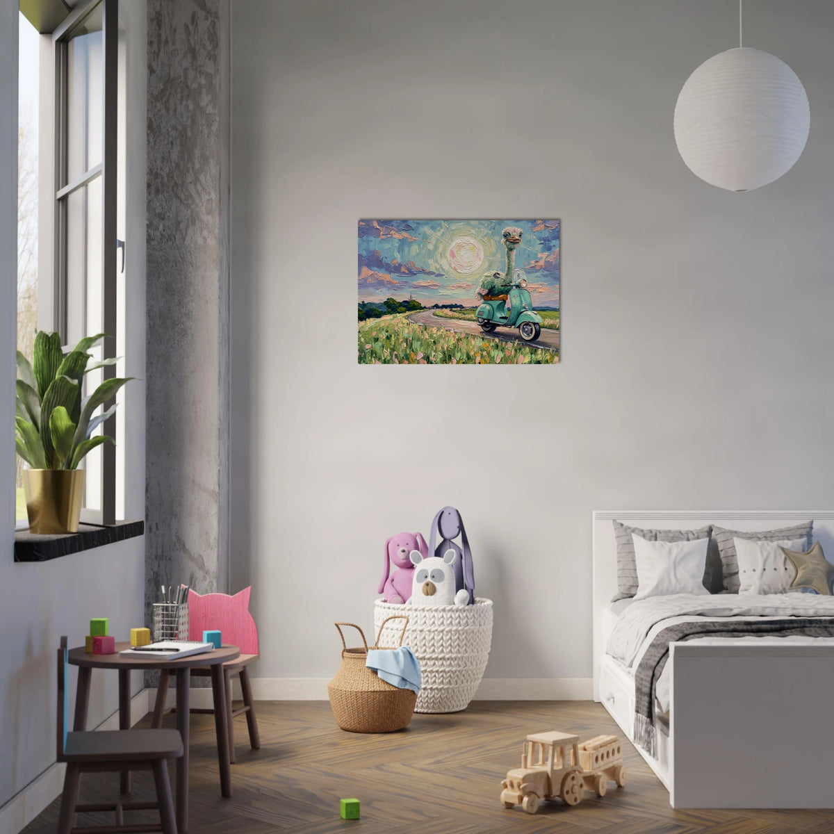  'Joy II' fine art giclée poster in a bedroom