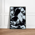 'LABYRINTH II' framed fine art giclée print on a wooden floor