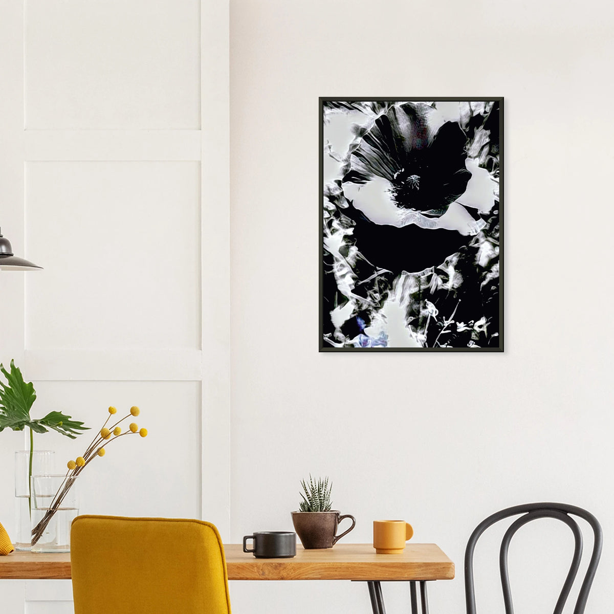 'SOFT' framed fine art giclée print in a dining room