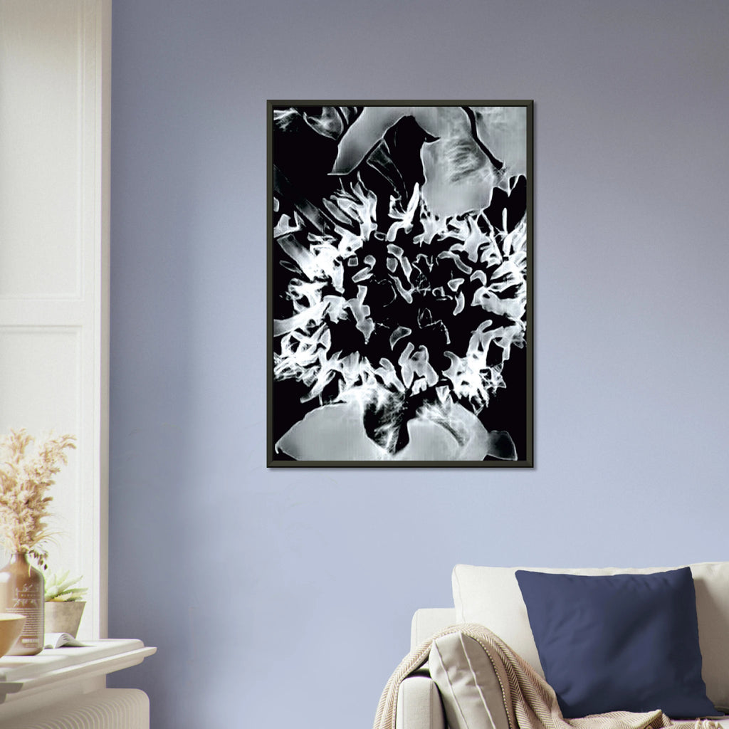  'TRAPPED' framed fine art giclée print above an armchair