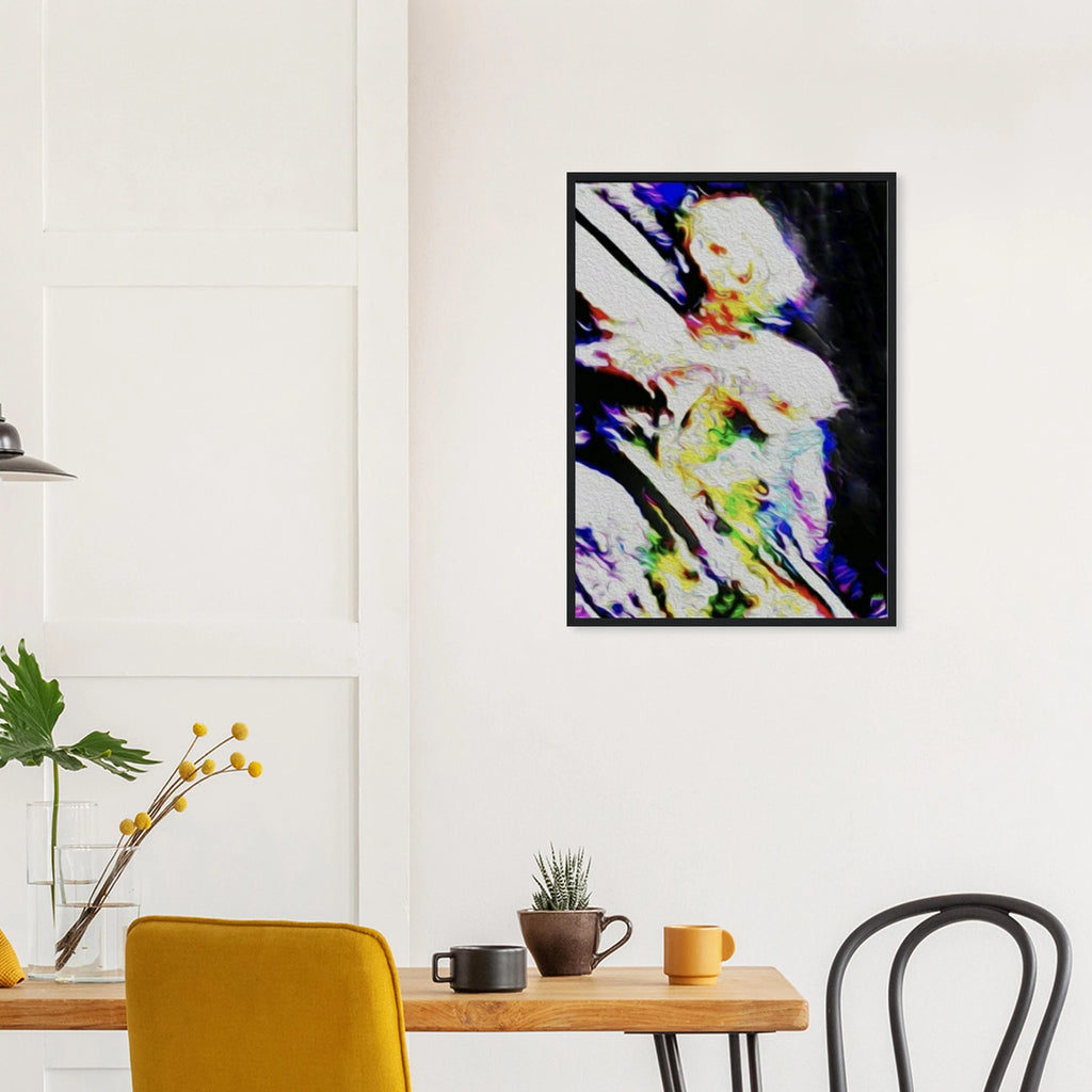 ‘Vamp’ framed fine art print in a dining room